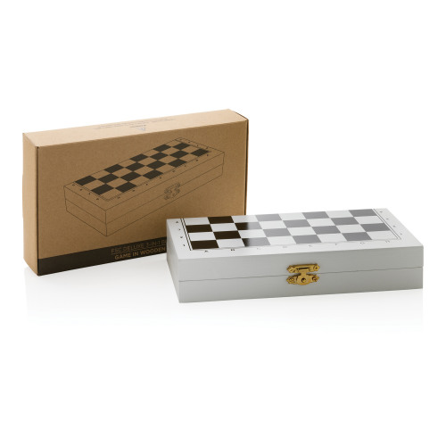 Набор настольных игр 3-в-1 в деревянной коробке FSC®