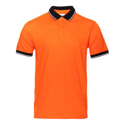 Рубашка поло мужская STAN с контрастными деталями хлопок/полиэстер 185, 04С, оранжевый